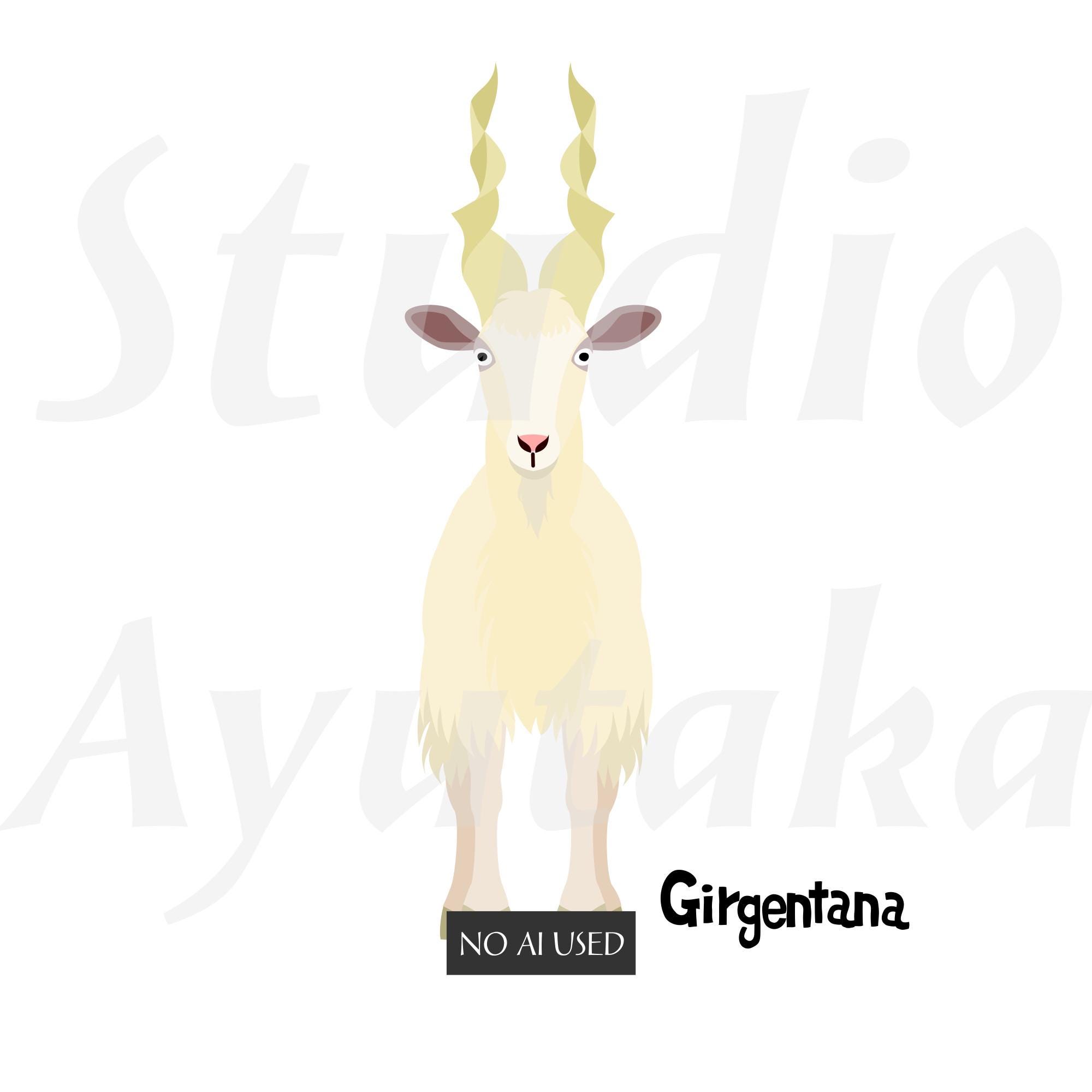 Bundle of 47 Breeds Goats Cliparts - Hand-drawn Digital Art, Png