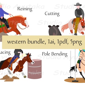 horse sports(western) bundle, png, ai, pdf