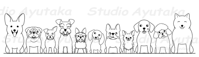 L&S dogs full border 2 bundle , svg, png 画像 5