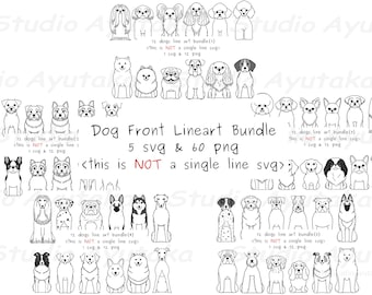 60 dogs front lineart big bundle,  , png