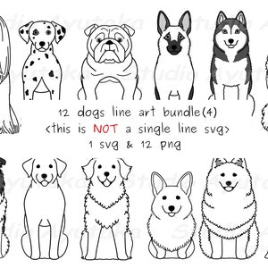 12 dogs line art bundle(4), svg, png