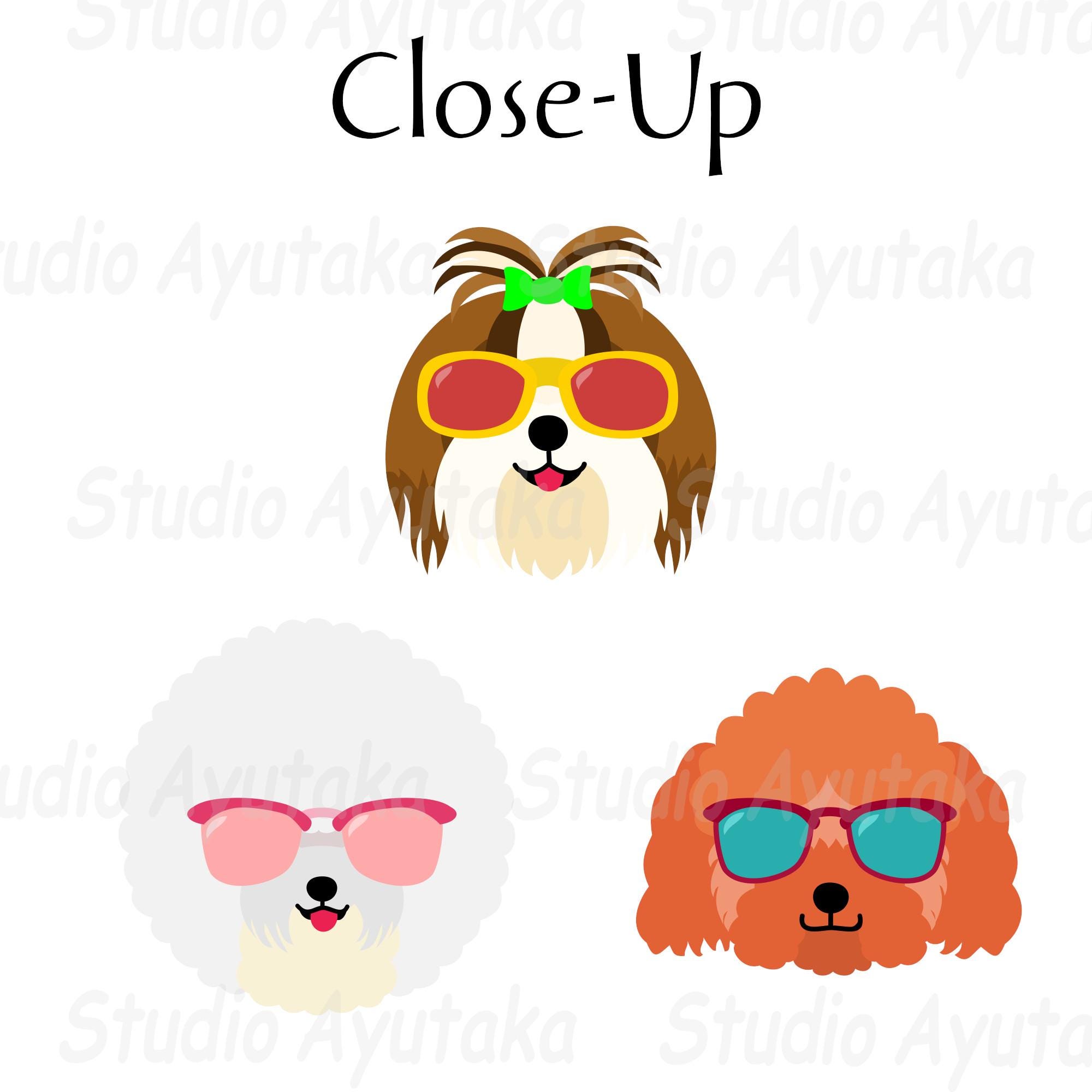 12 Small Dog Faces Wearing Sunglasses, Svg, Png - Etsy