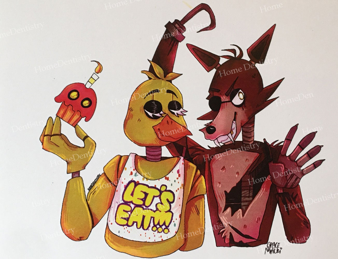 Chica Foxy FNAF1 Nights at Freddy's Let's Eat Etsy