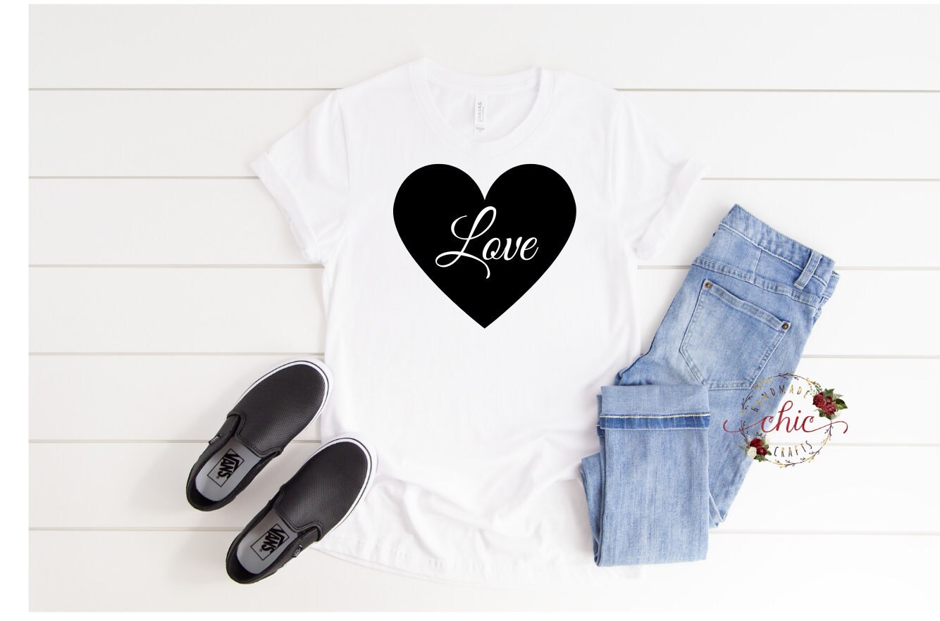 Love Shirt Valentines Day Shirt Black 