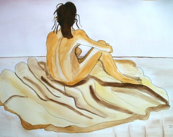 Life Drawing Lady in Watercolour