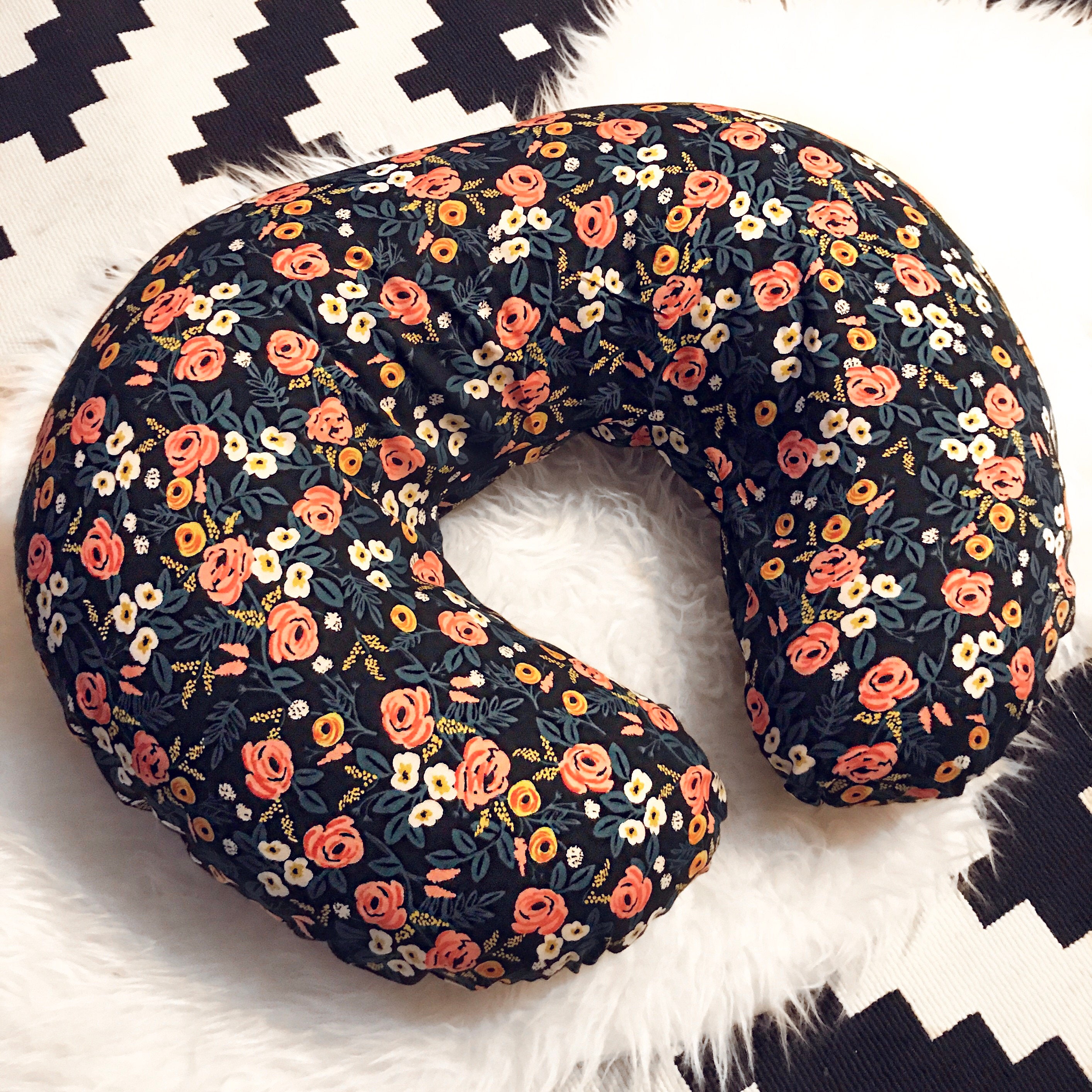 Boho Floral Boppy Cover Flower Boppy Cover for Girls Boppy Etsy