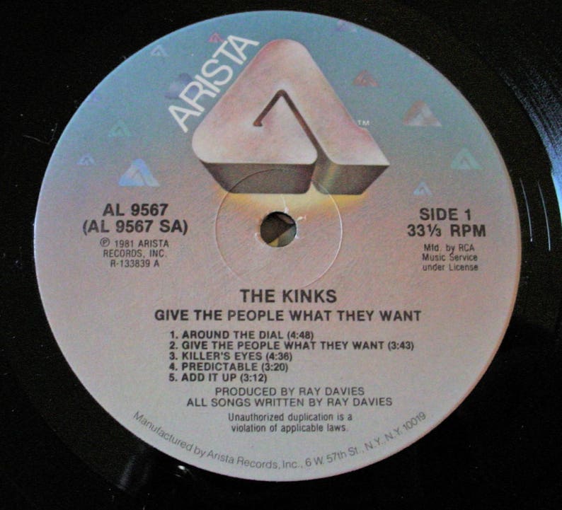 The Kinks Give the People What They Want 12 Vinyl LP - Etsy