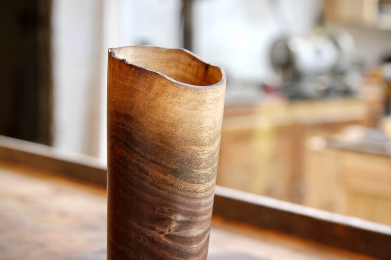 Natural Edge Black Walnut Wood Vessel Decorative