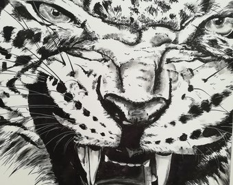 Quadro Coguaro Delle Nevi Disegno Animali Selvatici Natura