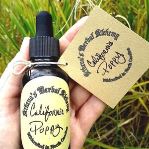 California poppy Tincture- Organic-Herbal~Potent-Sleep Aid, Calming, Relaxation, Meditation-New Batch- Potent 50:1 Strength-