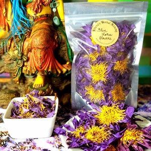 Premium Egyptian Blue Lotus~ Fragrant Flowers, Crushed Flowers or Petals ~ Organic, Pure, Lucid Dream, Nymphaea Caerulea~