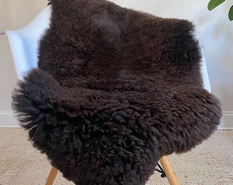 Dark Brown Sheepskin | Grounding Mat | Natural Sheepskin Rug | Sheepskin Rug |  Real Sheepskin Rug | Natural Sheepskin Rug