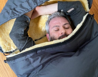 Medical Grade Sheepskin Sleeping Bag, Waterproof Camping Mat
