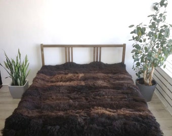 Dark Brown Sheepskin Blanket l Exclusive Real SHEEPSKIN BLANKET | Large Sheepskin Area Rug | Organic and Ethically Farmed Sheepskin |