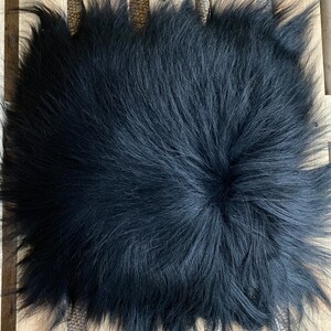 Sheepskin Chair Pad, Decorative Sheepskin, Fur Chair Cover, Seat Pads, Genuine Sheepskin, Sheepskin Couch Cover, black Sheepskin Seat pad image 4