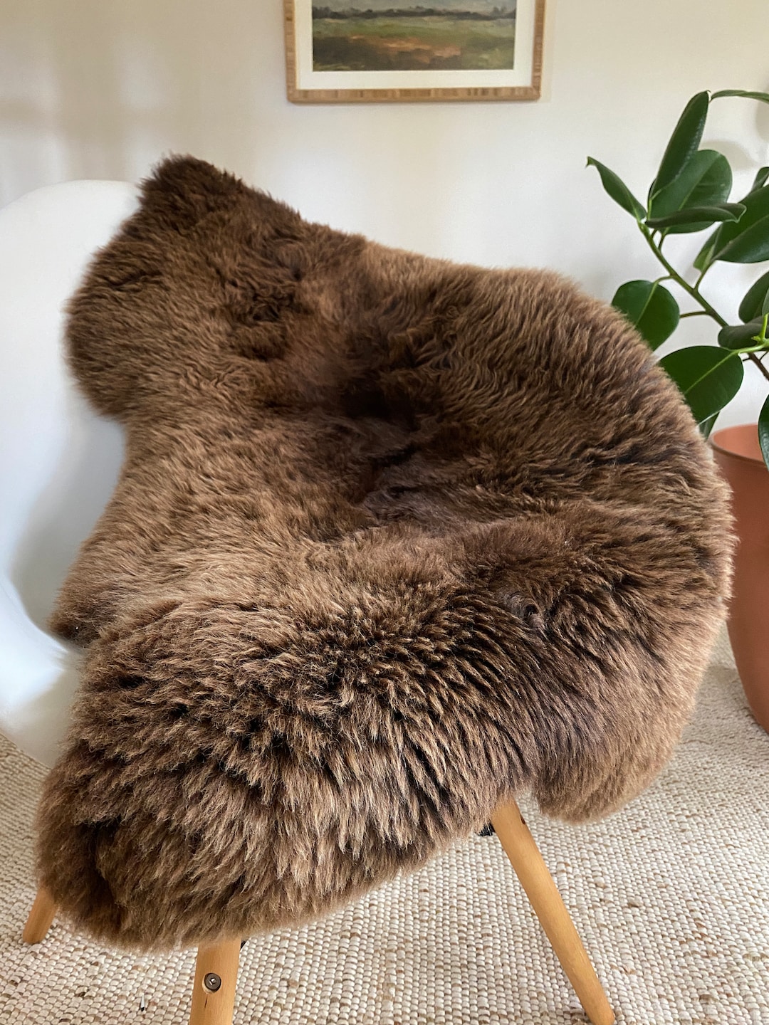 Classic Brown Sheepskin Rug | Brown Sheepskin Rug | Gorgeous Brown ...