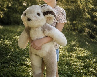 Clover: Collector’s Edition, Large Plush Rabbit Toy, Natural Wool Filled Soft Toy, Cozy Nursery Decor, Unique Gift for Kids