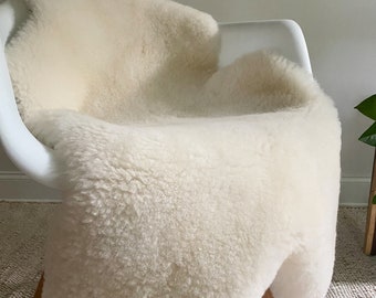 Short Fur Ivory Sheepskin Rug | Nursery Sheepskin Pelt | Soft and Cuddly Sheepskin Rug | Organic Sheepskin Rug | Sheepskin Rug for Newborn