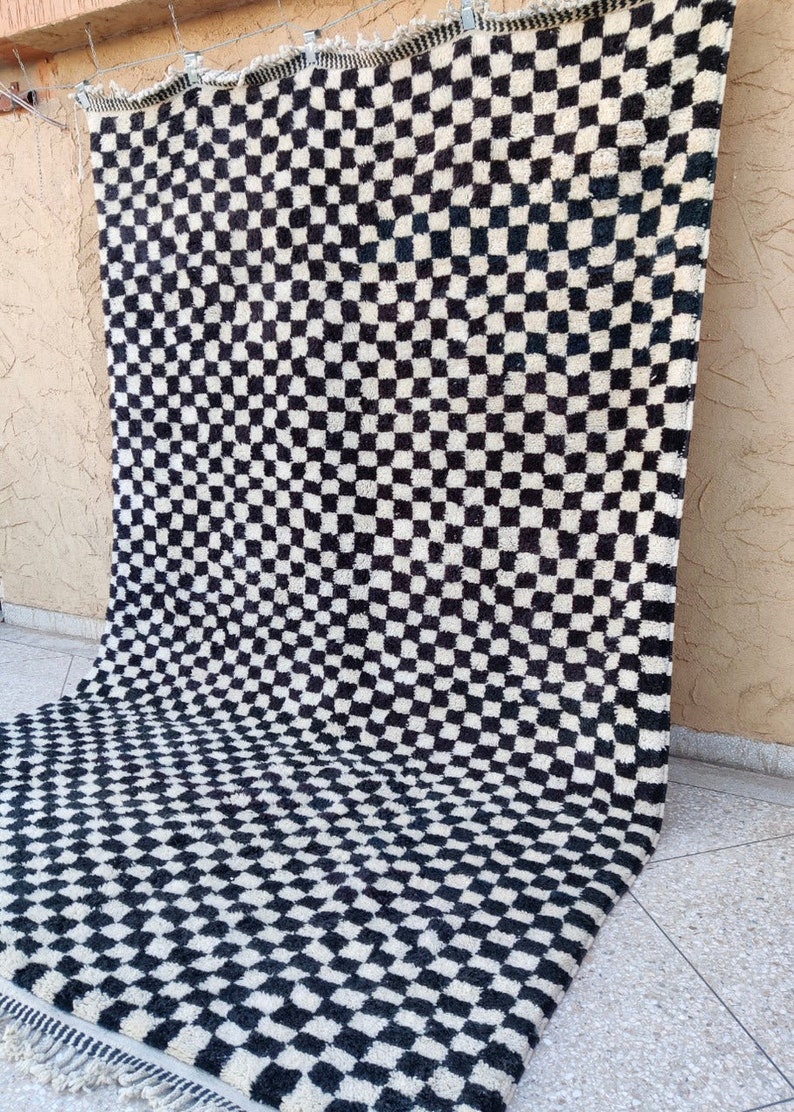 Beni Ourain Rug, Checkered Rug, Mrirt Rug, Moroccan Rug, Azilal Rug