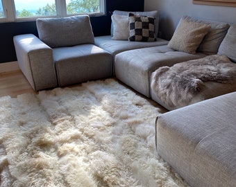 Genuine Sheepskin Area Rug, Quality Sheepskin Livingroom Rug, Natural Fur Rug, Soft Sheepskin Rug, Large Sheepskin Area Rug, Natural Fur Rug