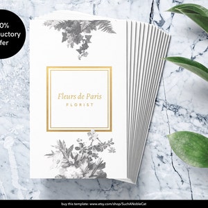Floral Business Card Template / Elegant & Stylish Business Card Design / Beauty + Fashion Editorial Card Template / Feminine Calling Card
