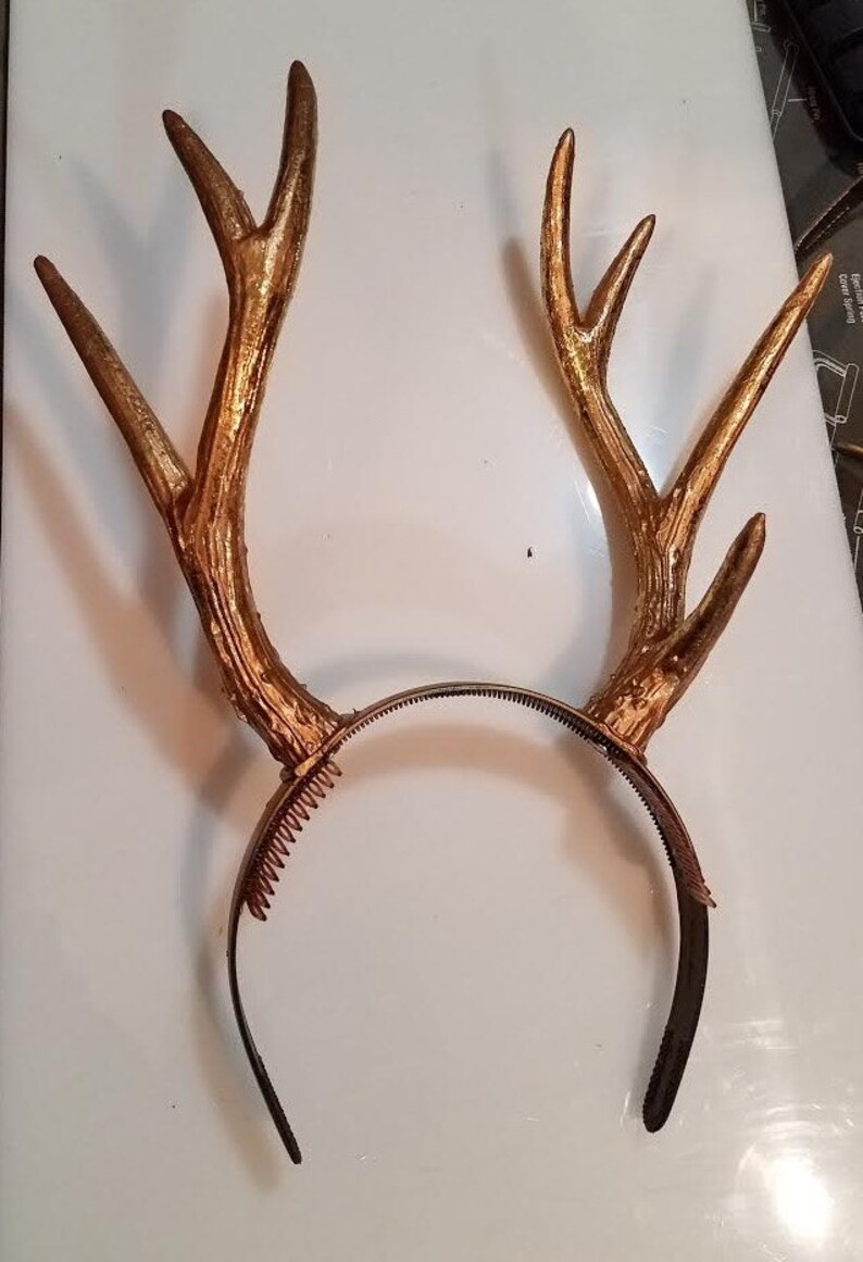 Deer Antler Headband Gold Antler Crown Adult Deer Costume Etsy