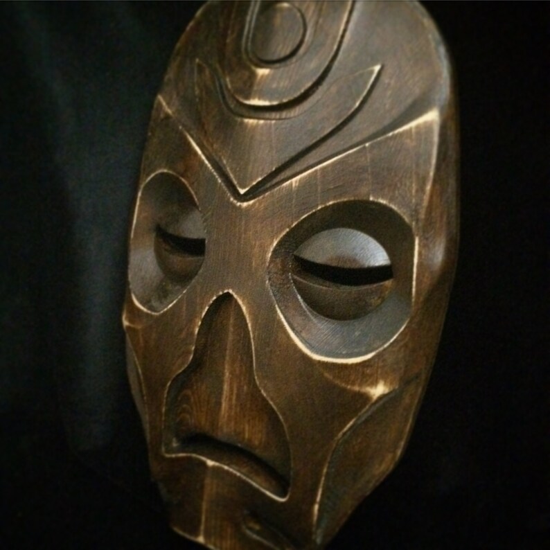 Skyrim Mask Dragon Priest Mask woodcarved mask TES5 mask Etsy