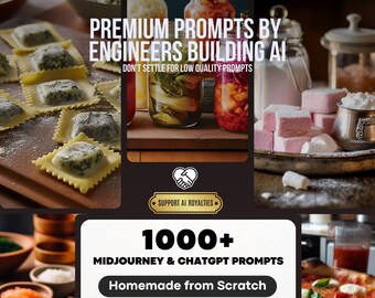 Midjourney & ChatGPT Homemade from Scratch Prompt Pack + Notion Template