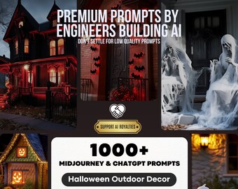 Midjourney & ChatGPT Halloween Outdoor Decor Prompt Pack + Notion Template