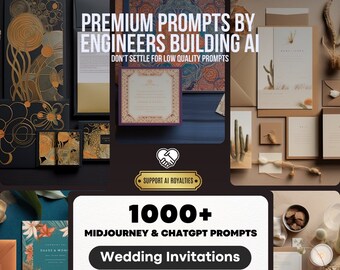 Midjourney & ChatGPT Wedding Invitations Prompt Pack + Notion Template