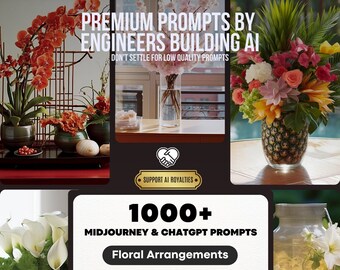 Midjourney & ChatGPT Design Floral Arrangements Prompt Pack + Notion Template