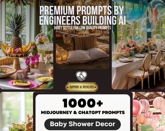 Midjourney & ChatGPT Baby Shower Decor Prompt Pack + Notion Template