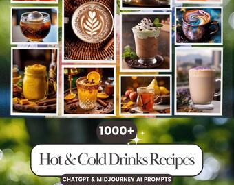 Midjourney & ChatGPT Hot and Cold Drinks Prompt Pack + Notion Template