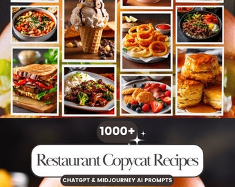 Midjourney & ChatGPT Restaurant CopyCat Recipes Prompt Pack + Notion Template