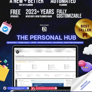 Notion Template | The Personal Hub | Notion Planner, MOOD TRACKER, Self Care Planner, Period Journal, ADHD Planner, Habit Tracker