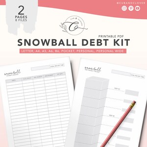 SNOWBALL DEBT Planner Kit | Printable | Budget Planner, Debt & Bill Tracker, Monthly Bill Tracker, Savings Chart, Snowball Debt Tracker
