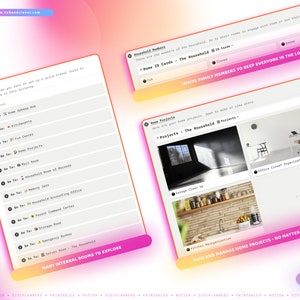 Peut inclure: Une capture d'&eacute;cran d'un site Web pr&eacute;sentant un syst&egrave;me d'organisation de la maison. Le site Web pr&eacute;sente une liste de pi&egrave;ces dans une maison, telles que la cuisine, le centre de divertissement et le bureau &agrave; domicile. Le site Web pr&eacute;sente &eacute;galement une liste de projets, tels que le nettoyage du garage et l'organisation du placard de bureau. Le site Web est con&ccedil;u pour aider les gens &agrave; planifier et &agrave; g&eacute;rer les projets de la maison.