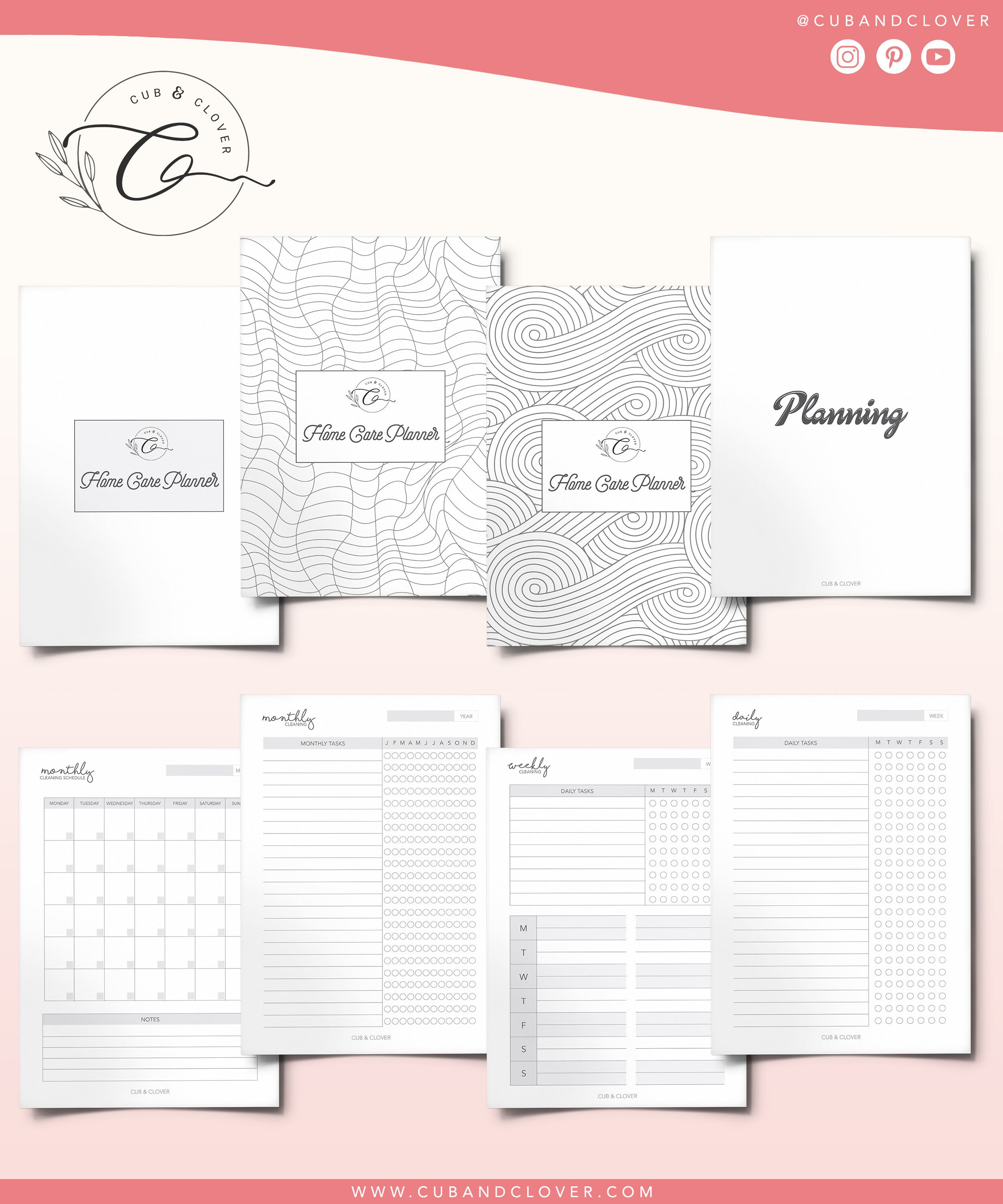 HOME CARE PLANNER Printable Household Cleaning Planner - Etsy