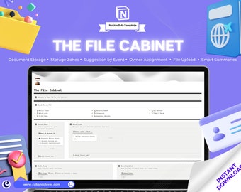 Notion Template | The File Cabinet | Notion Planner, Notion Dashboard, Record Storage,  Document Organizer, Mail Organizer, ADHD Planner