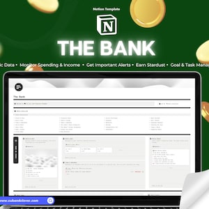 Notion Template | The Bank | Notion Dashboard, Debt Tracker, Budget Book, Financial Planner, Savings Tracker, ADHD Planner, Habit Tracker