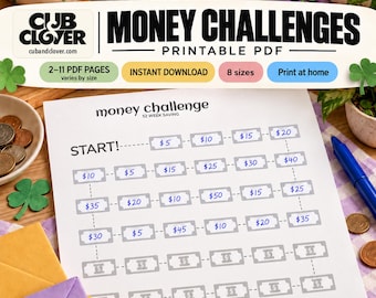 52 Week Savings & 30 Day No Spend Challenge Printables (Digital Download)