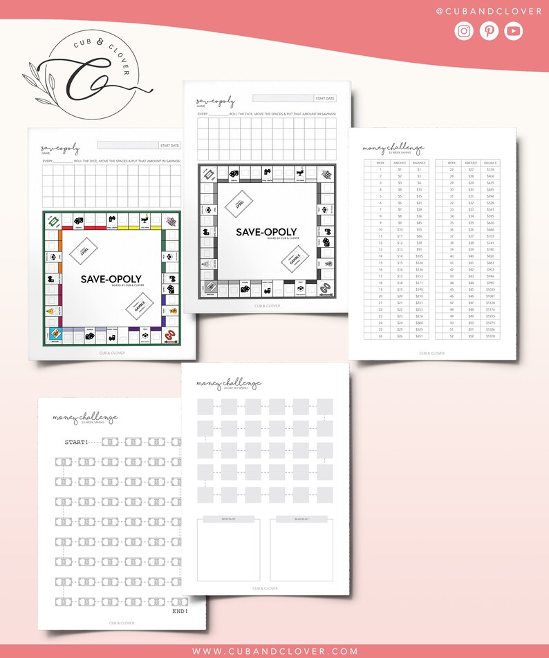 FINANCE PLANNER Printable Budget Planner, Debt & Bill Tracker, Monthly Bill Tracker, Savings Chart, Budget and Spending Tracker image 6