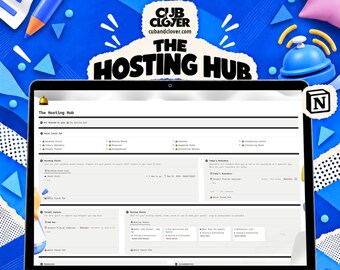 Plantilla de Hosting Hub Notion / Planificador de invitados, calendario (descarga digital)