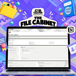 Document Organizer Notion Template | Household File Cabinet & Records Dashboard