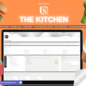 Begripsjabloon | De keuken | Notion Planner, Notion Dashboard, Maaltijdplanner, Boodschappenlijstje, Receptkaarten, Menusjabloon, ADHD Planner