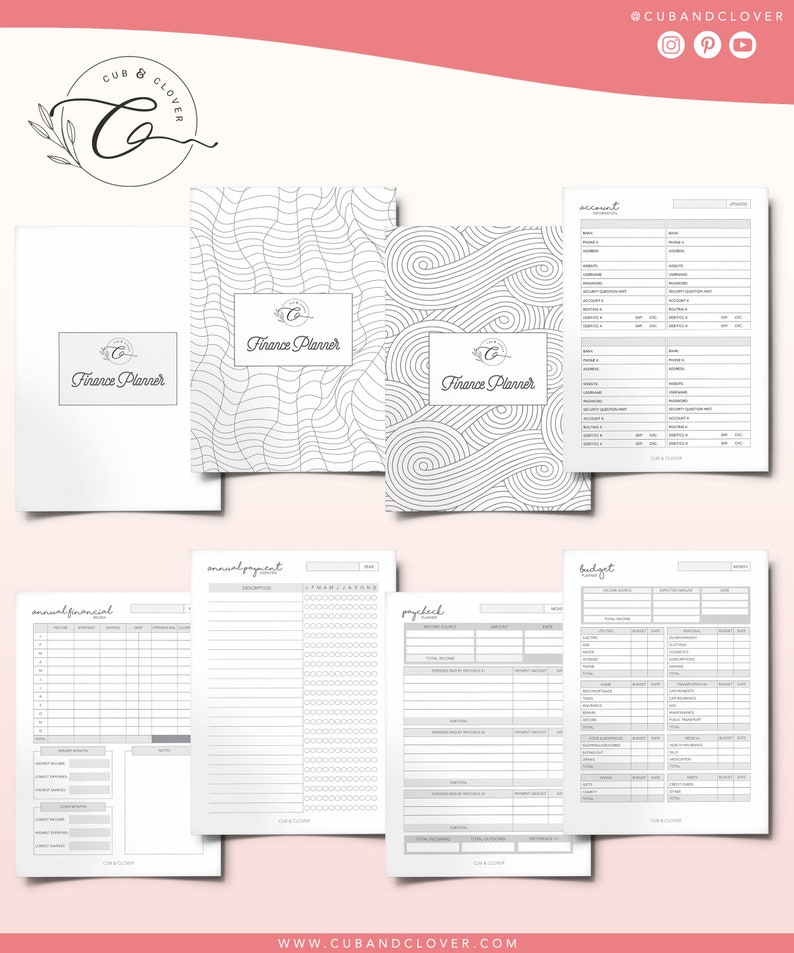 FINANCE PLANNER Printable Budget Planner, Debt & Bill Tracker, Monthly Bill Tracker, Savings Chart, Budget and Spending Tracker image 2