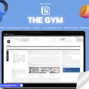 Notion Template | The Gym | Notion Planner, Notion Dashboard, Wellness Journal, Self Care Planner, Health & Fitness Planner, ADHD Planner