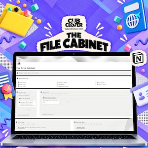 Document Organizer Notion Template | Household File Cabinet & Records Dashboard