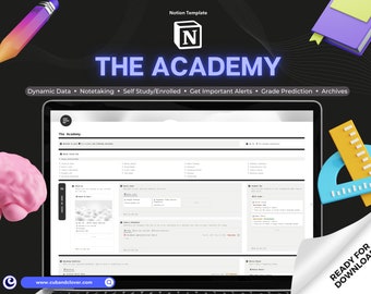 college assignment organizer Notion Template | The Academy | Notion Planner, Notion Dashboard, Academic Planner, Study Planner, Homeschool Planner, ADHD Planner