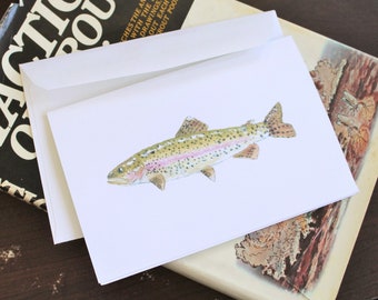 4X6 Rainbow Trout Note Card or Greeting Card